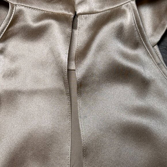 Nili Lotan 100% Silk Vara Top Gold Mock Neck halter Blouse Quiet Luxury Preppy - Picture 11 of 11